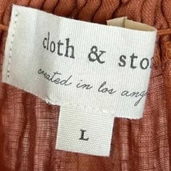 2/$30 Anthropologie Cloth & Stone Large Linen High Neck Sleeveless Top Business - Picture 3 of 7